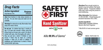 16 Oz Label (Safety First Label 16oz)
